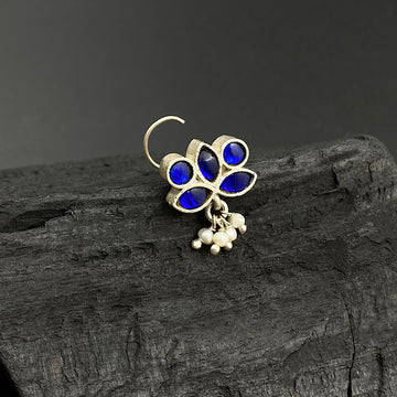 Sapphire Drop Nose Pin